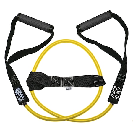 Gofit GF-4TUB-SH70 Pro-Grade Power Resistance Tube with Handles Yellow/70 Lbs. GF-4TUB-SH(70)